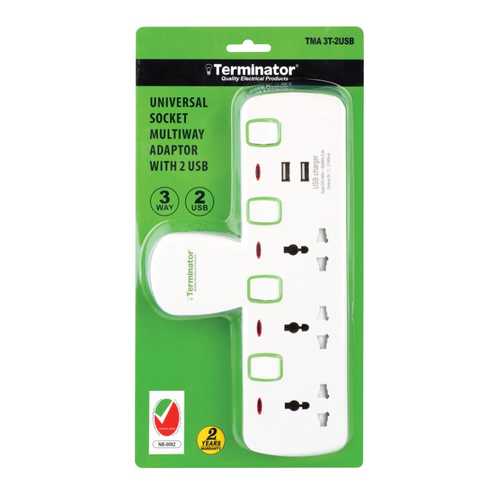 Multi Adaptor TMA 3T-2USB | Terminator Electrical Products