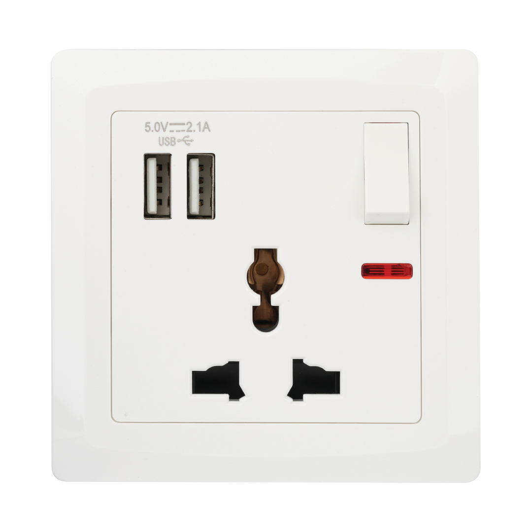 Wall Plate with One Universal Socket