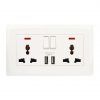Wall Plate with 2 Universal Sockets