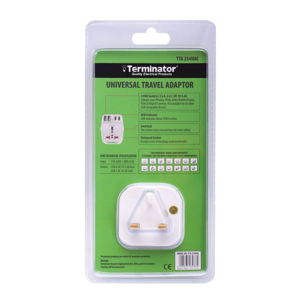 Multipin Universal Travel Adaptor | Terminator Electrical Product