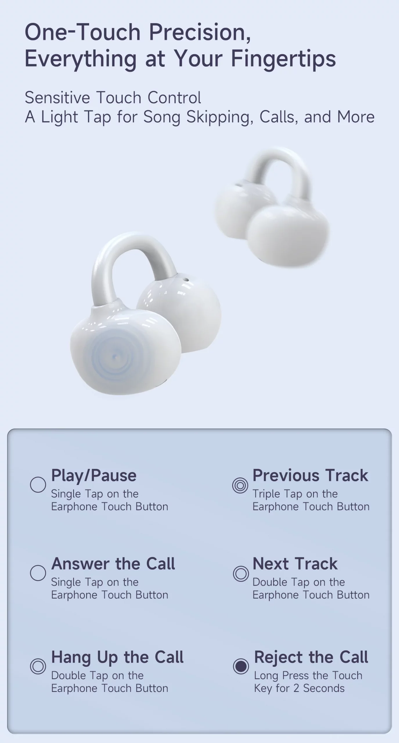 U20S-W clip-on bluetooth earphone - Image 4