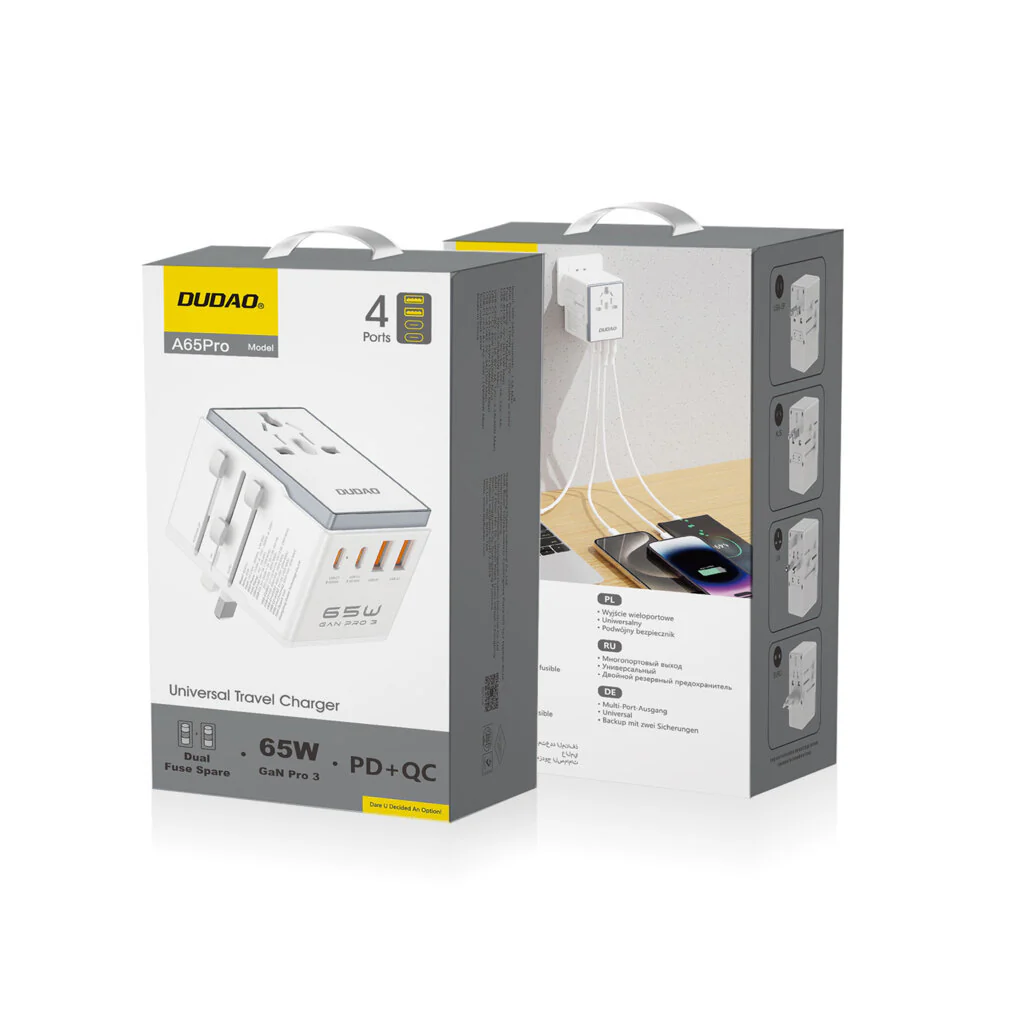 A65PRO-W 65W UNIVERSAL TRAVEL CHARGER -WHT
